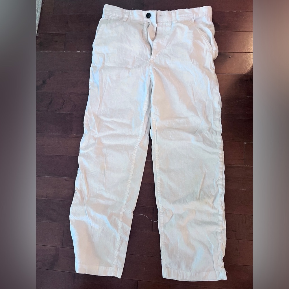 White linen mens pants